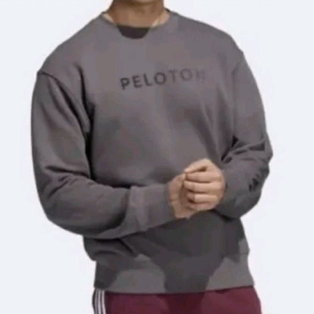 Adidas Peloton Collab Pullover Heavyweight Grey Logo Sweatshirt Size Medium